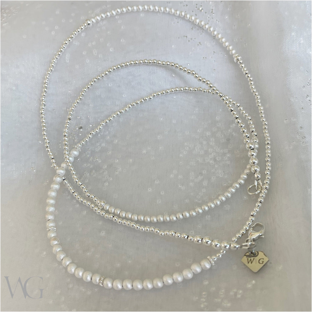Sterling Silver Sandblast Waist Beads