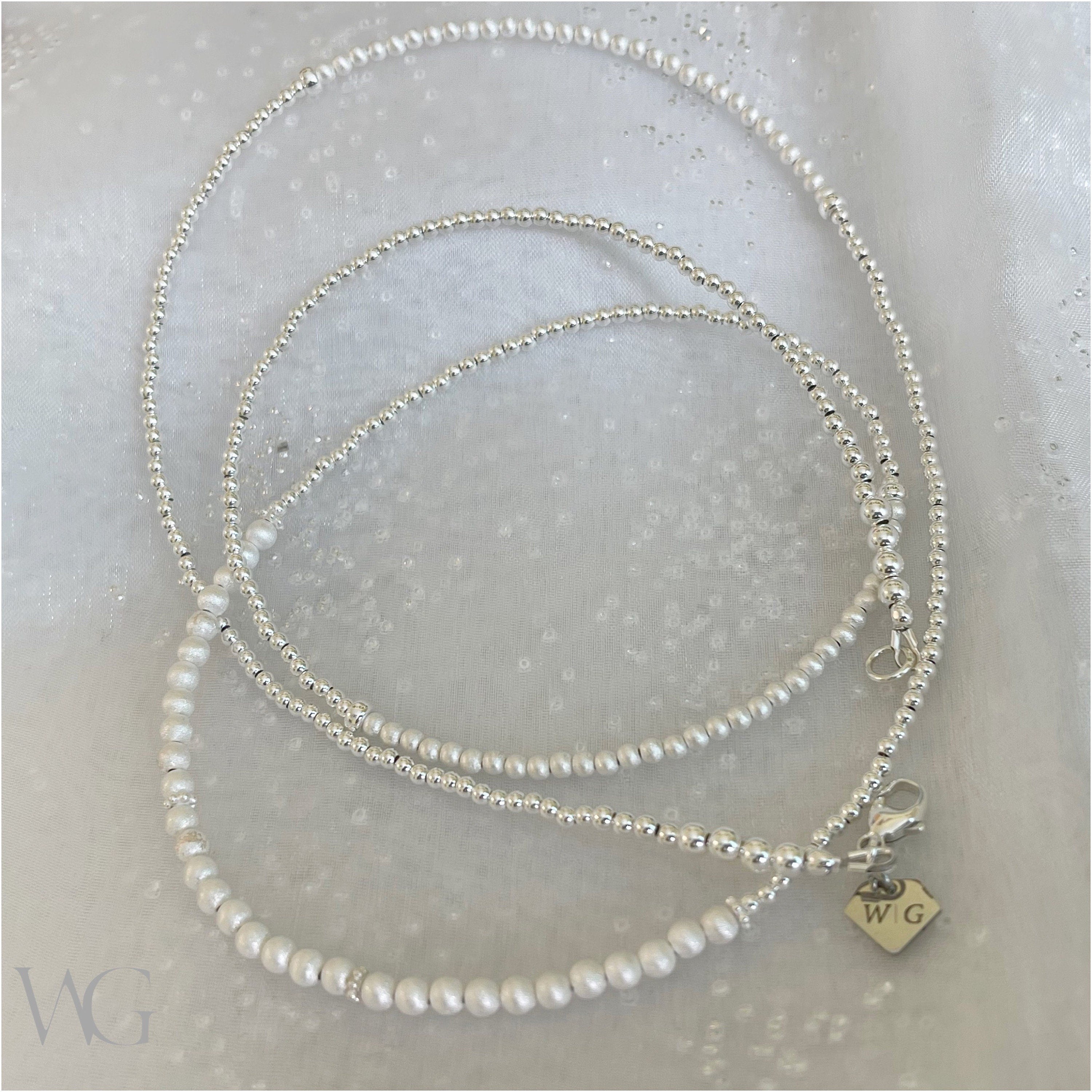 Sterling Silver Sandblast Waist Beads