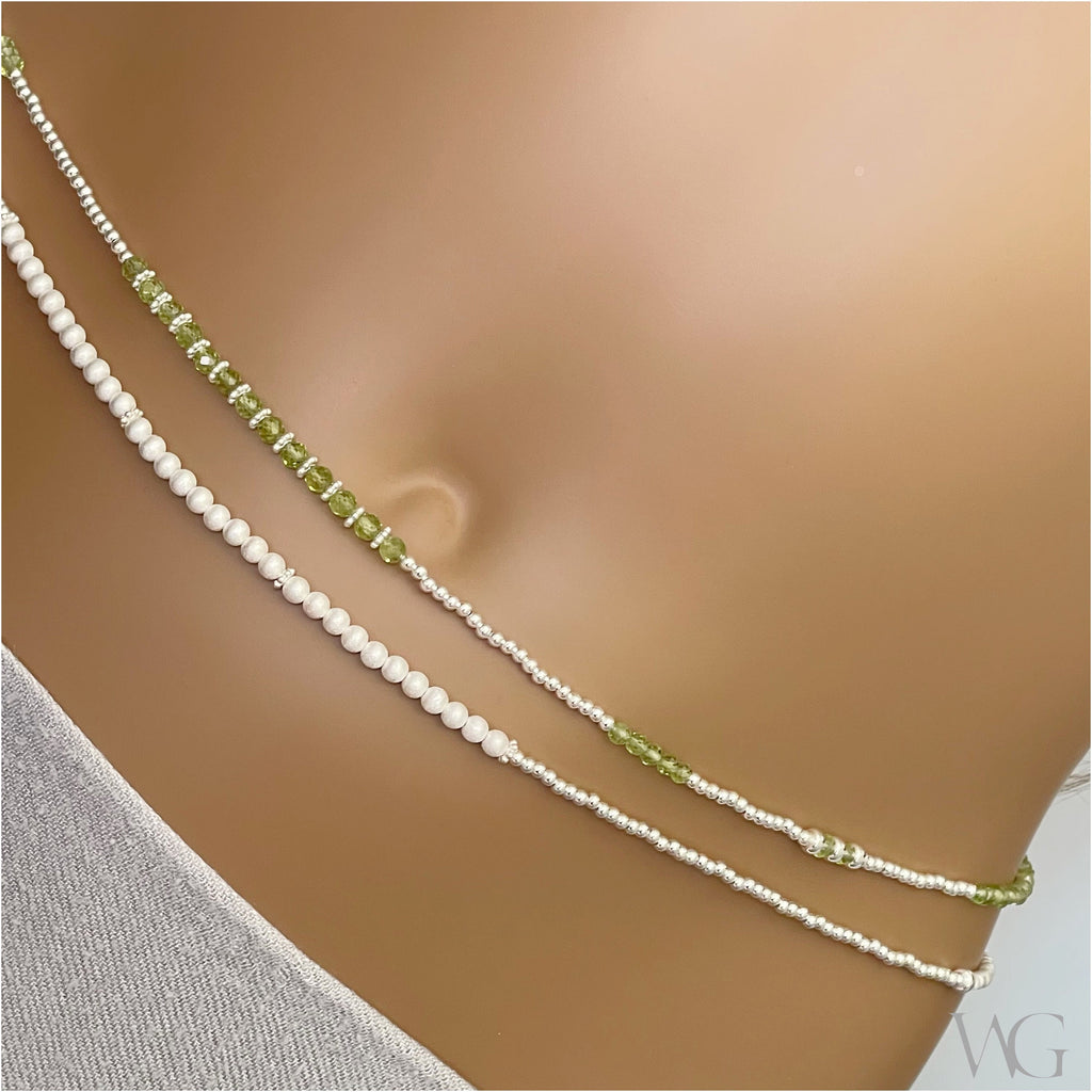 Sterling Silver Sandblast Waist Beads
