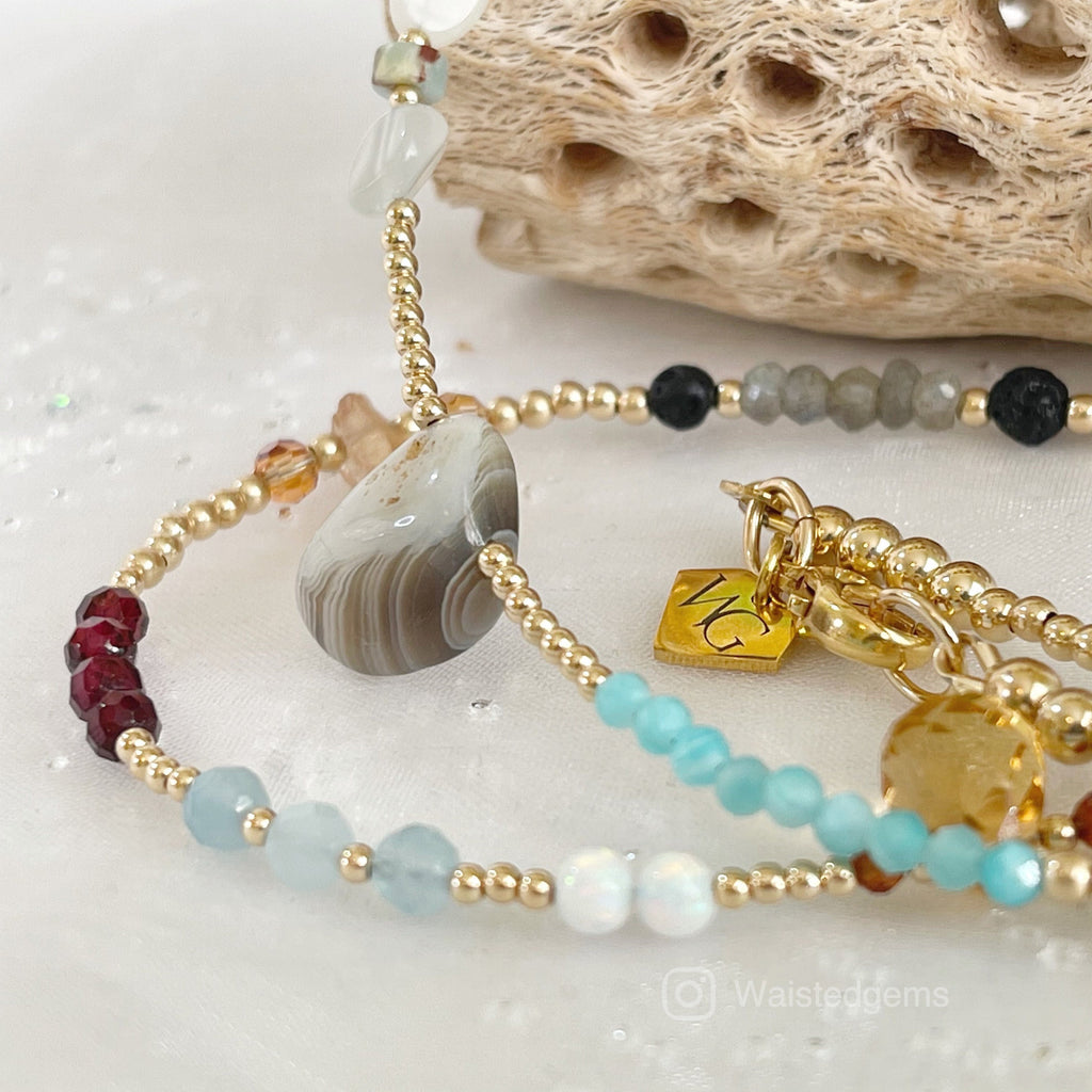 14k Gold Filled Waist Beads – Custom Gemstone Design