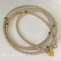 14k Gold Emerald Waist Beads Luxury Belly Chain