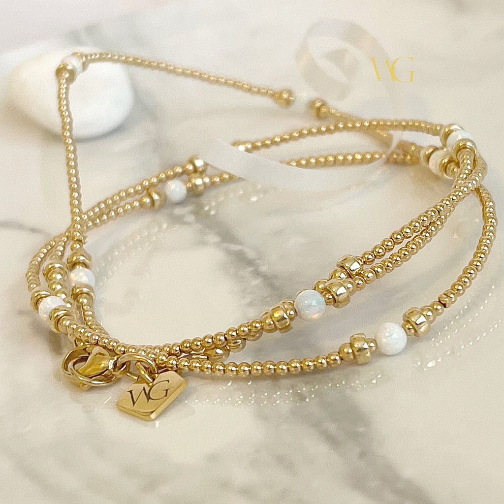 14k Gold Filled Waist Beads – Ethiopian Opal Accent