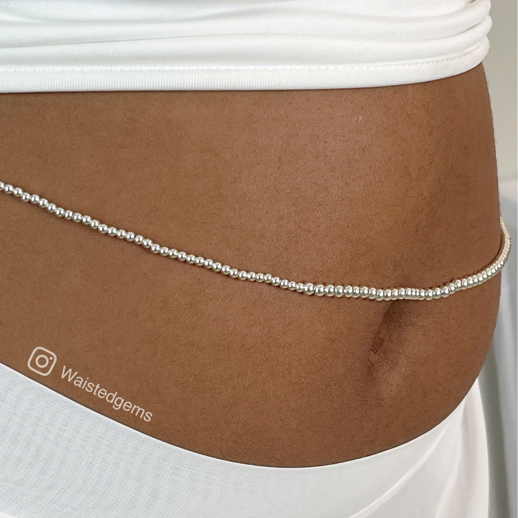 Sterling Silver Waist Beads – Plus Size Fit