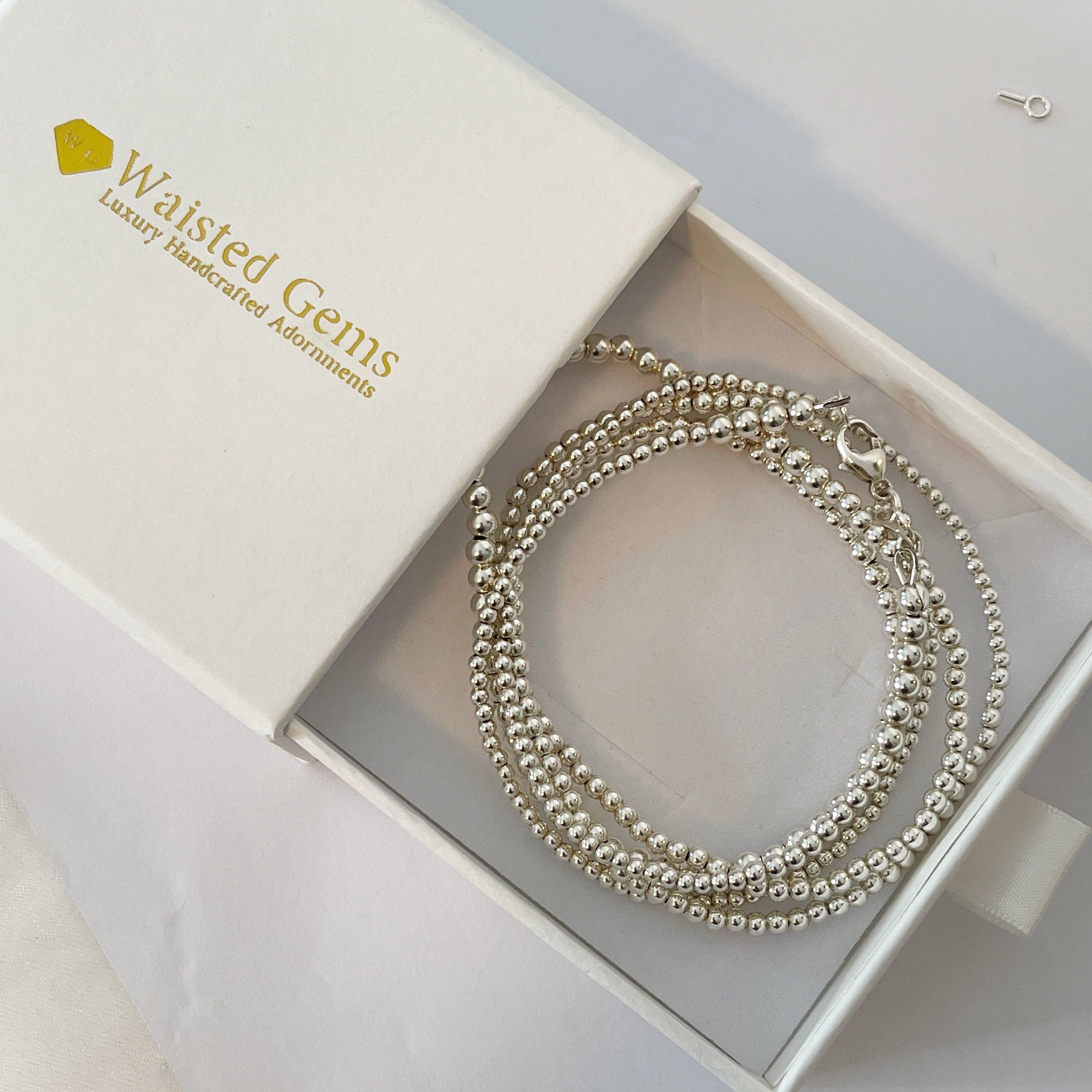 Sterling Silver Waist Beads – Plus Size Fit