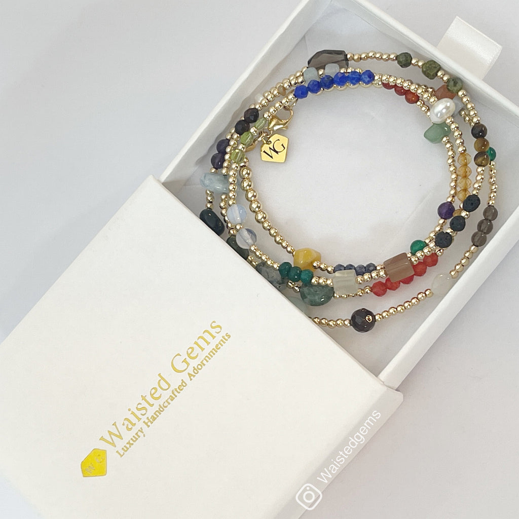 14k Gold Filled Waist Beads – Custom Gemstone Design