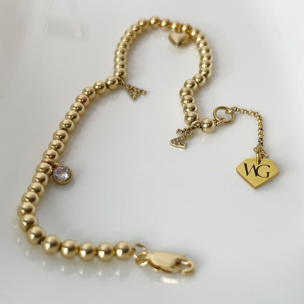 14k Gold Filled Bracelet – Initial Charm