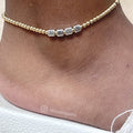 14k Gold Filled Name Anklet – Two-Tone Custom Beaded Monogram