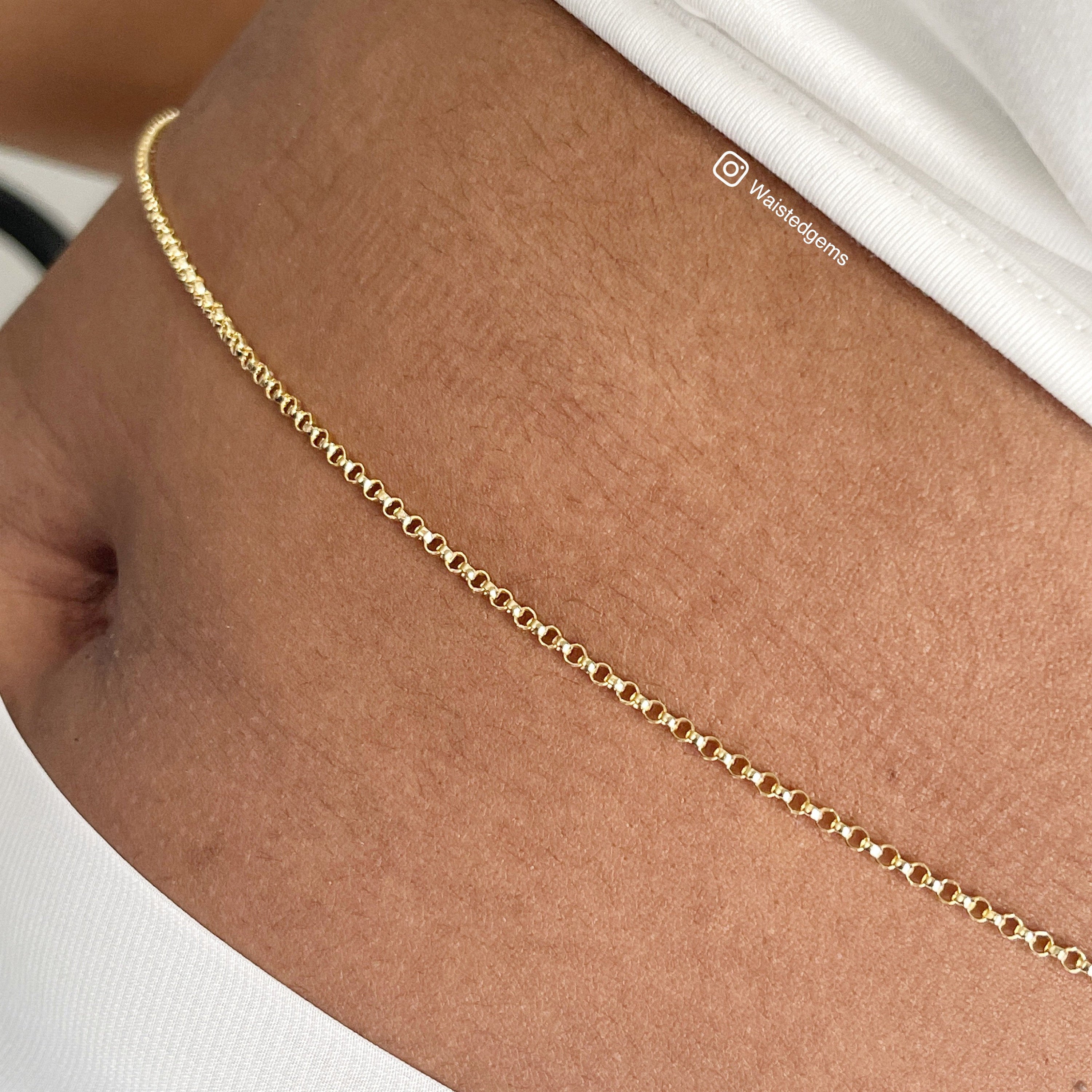 14k Gold Filled Waist Chain – Beaded Design