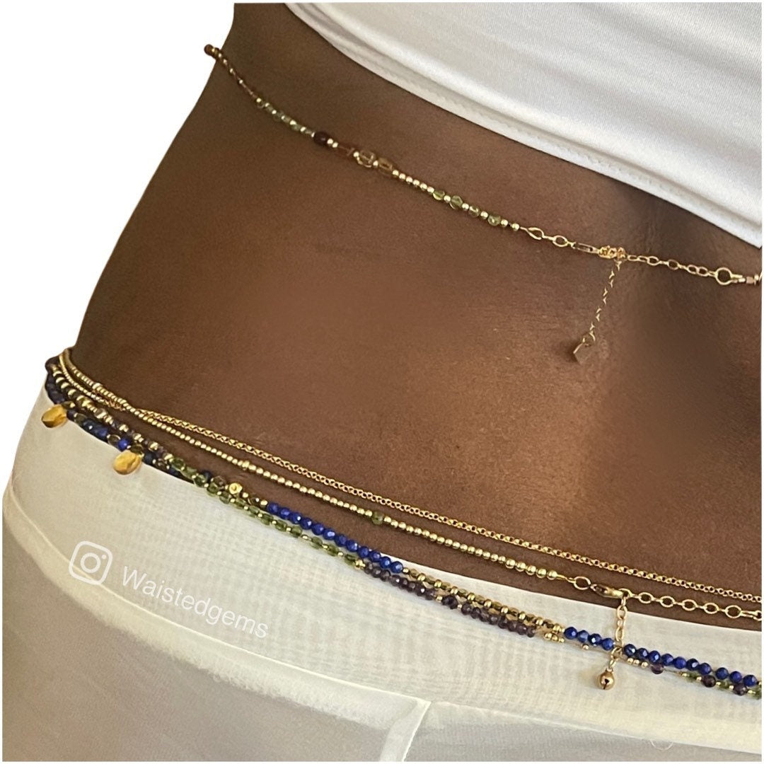 14k Gold Filled Waist Chain – Beaded Design