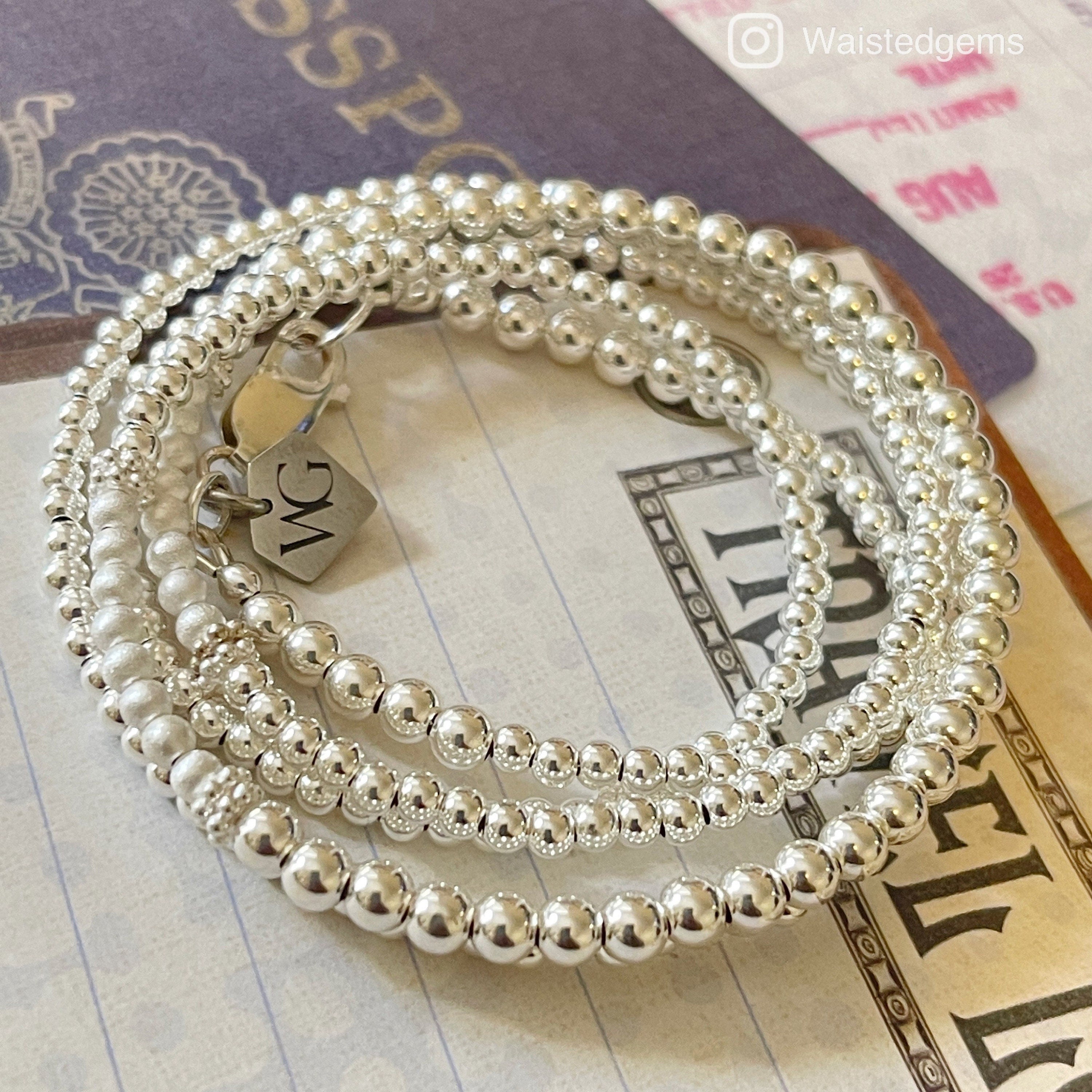 Sterling Silver Sandblast Waist Beads