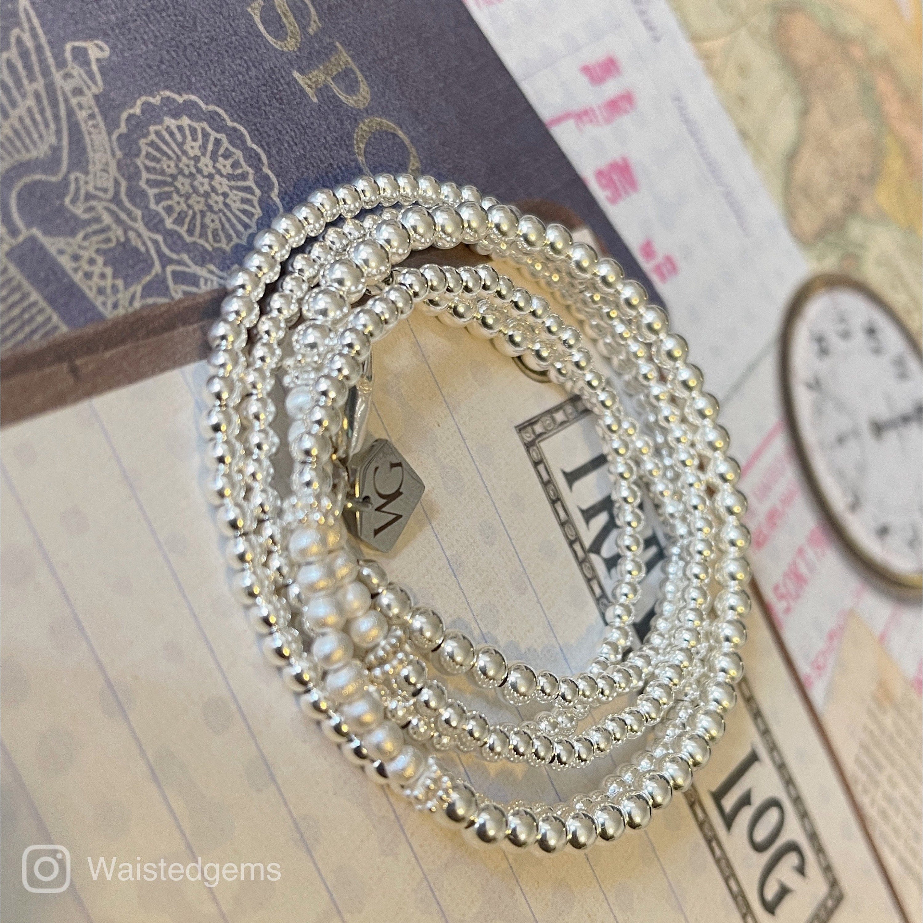 Sterling Silver Sandblast Waist Beads