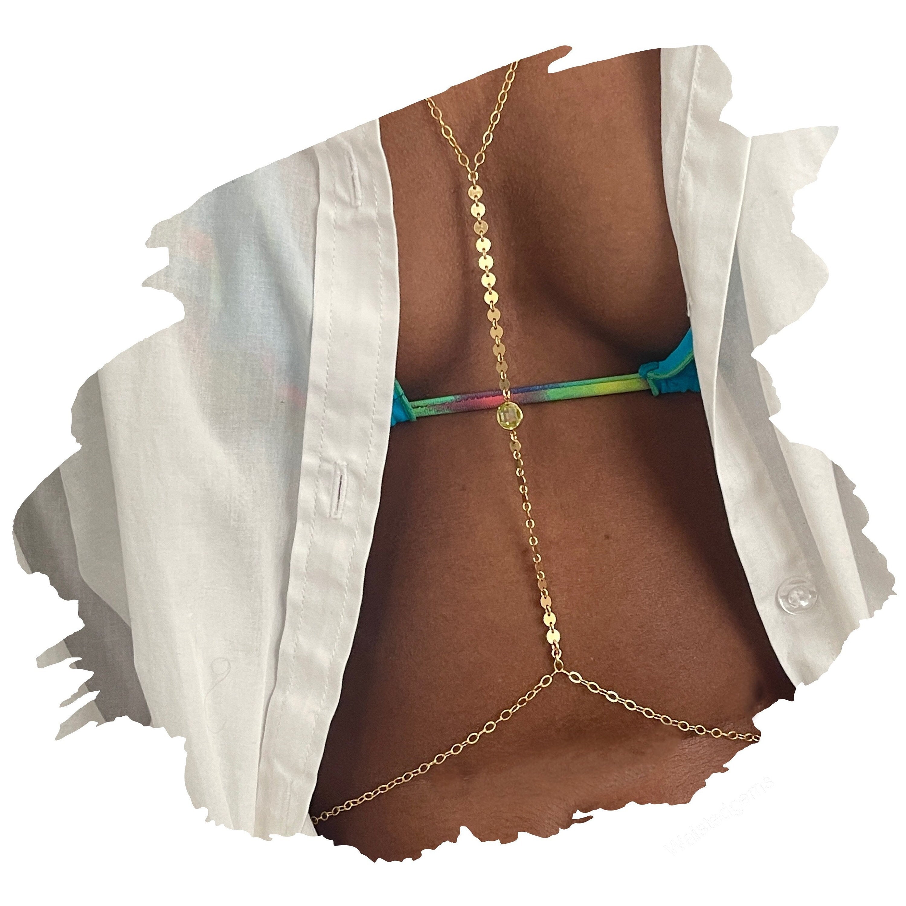 14k Rose Gold Body Chain detail
