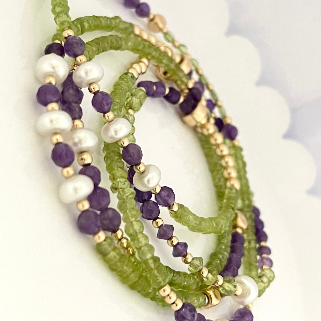 14k Gold Filled Waist Beads – Multi-Gemstone Accent