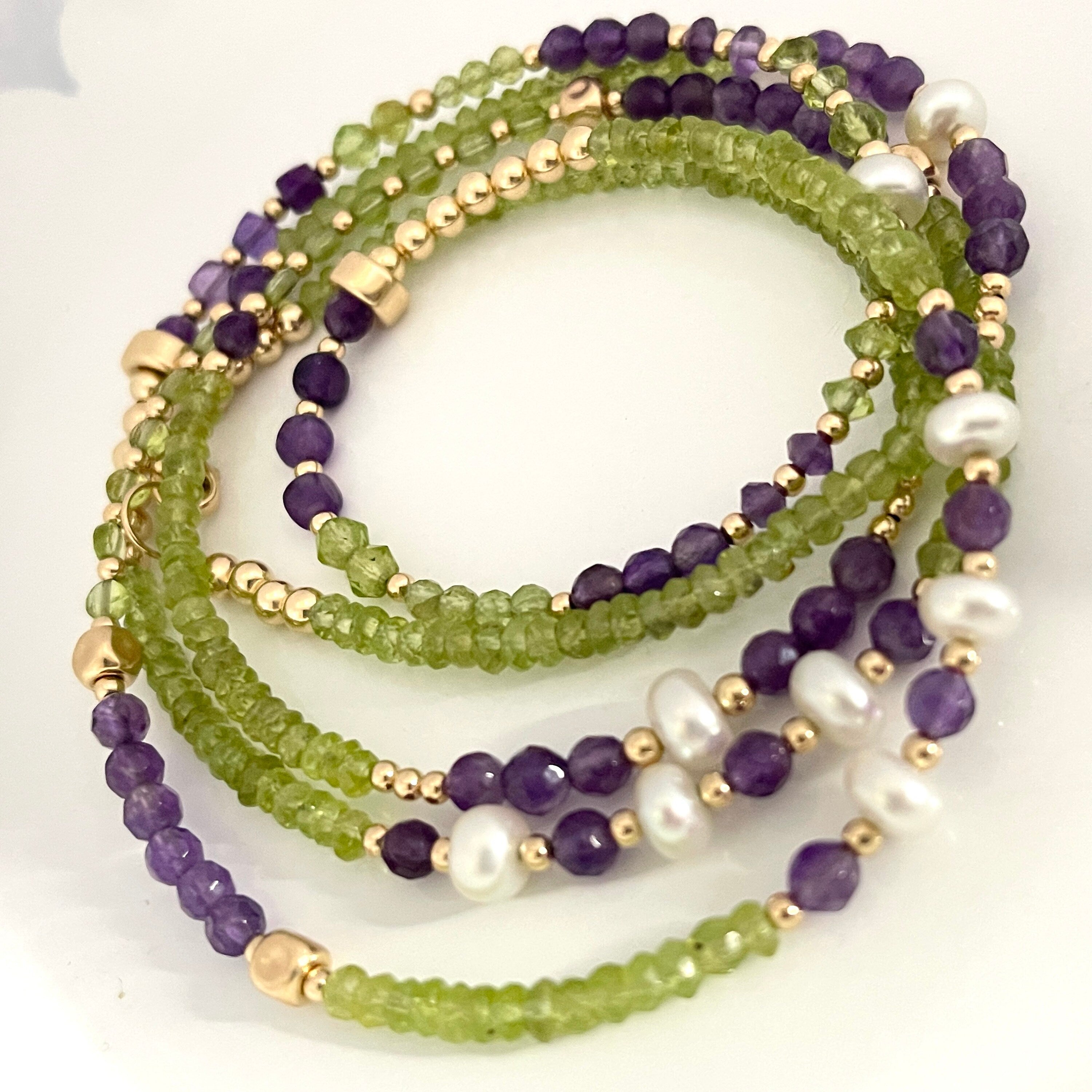14k Gold Filled Waist Beads – Multi-Gemstone Accent