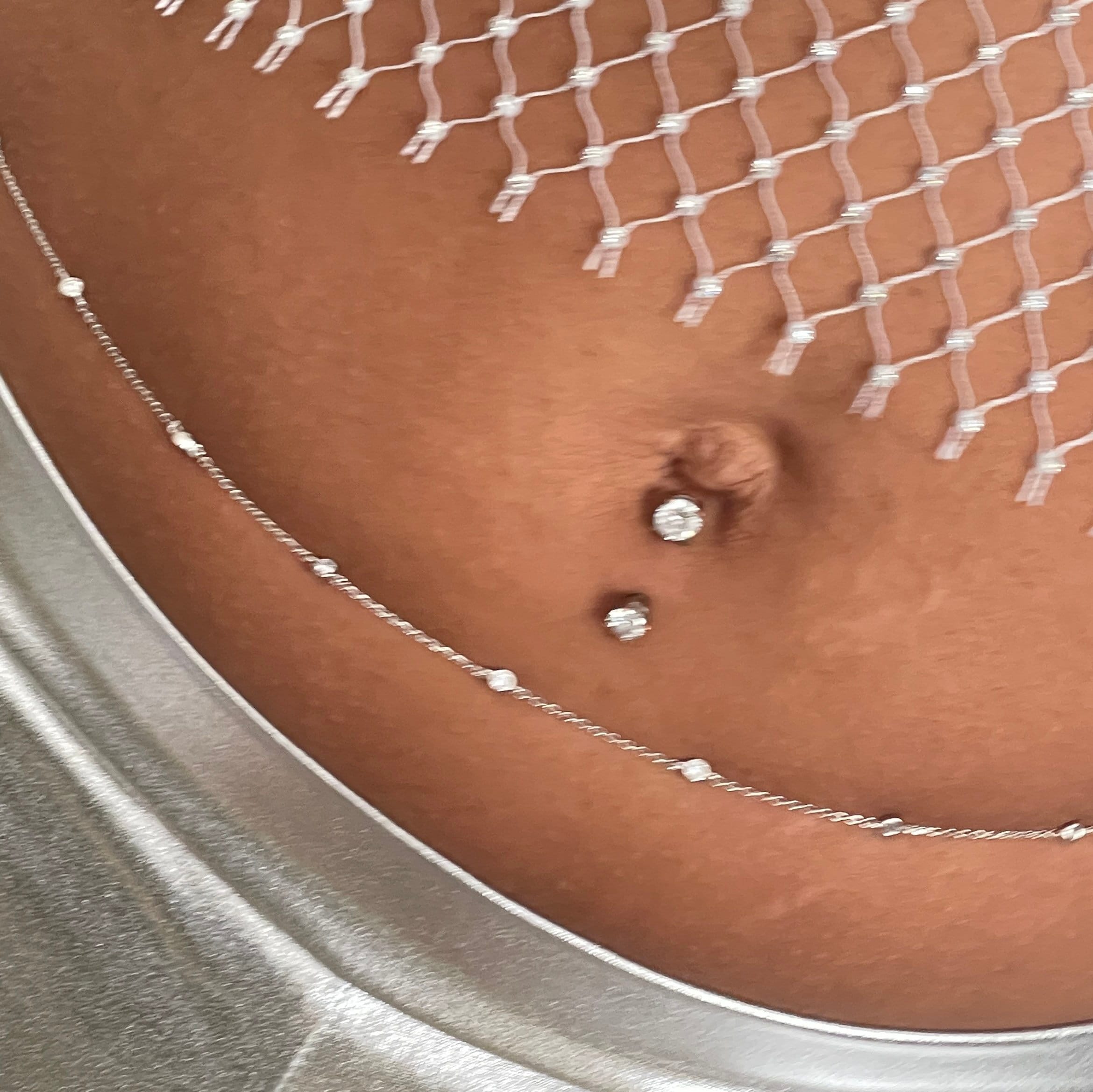 Sterling Silver Waist Chain – CZ Detail