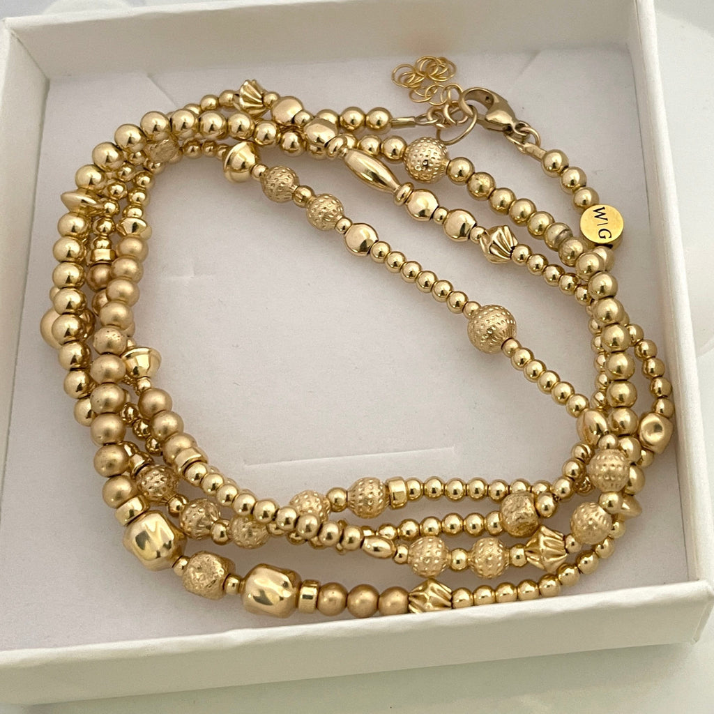 14k Gold Filled Beaded Waist Chain Designer Belly Chain