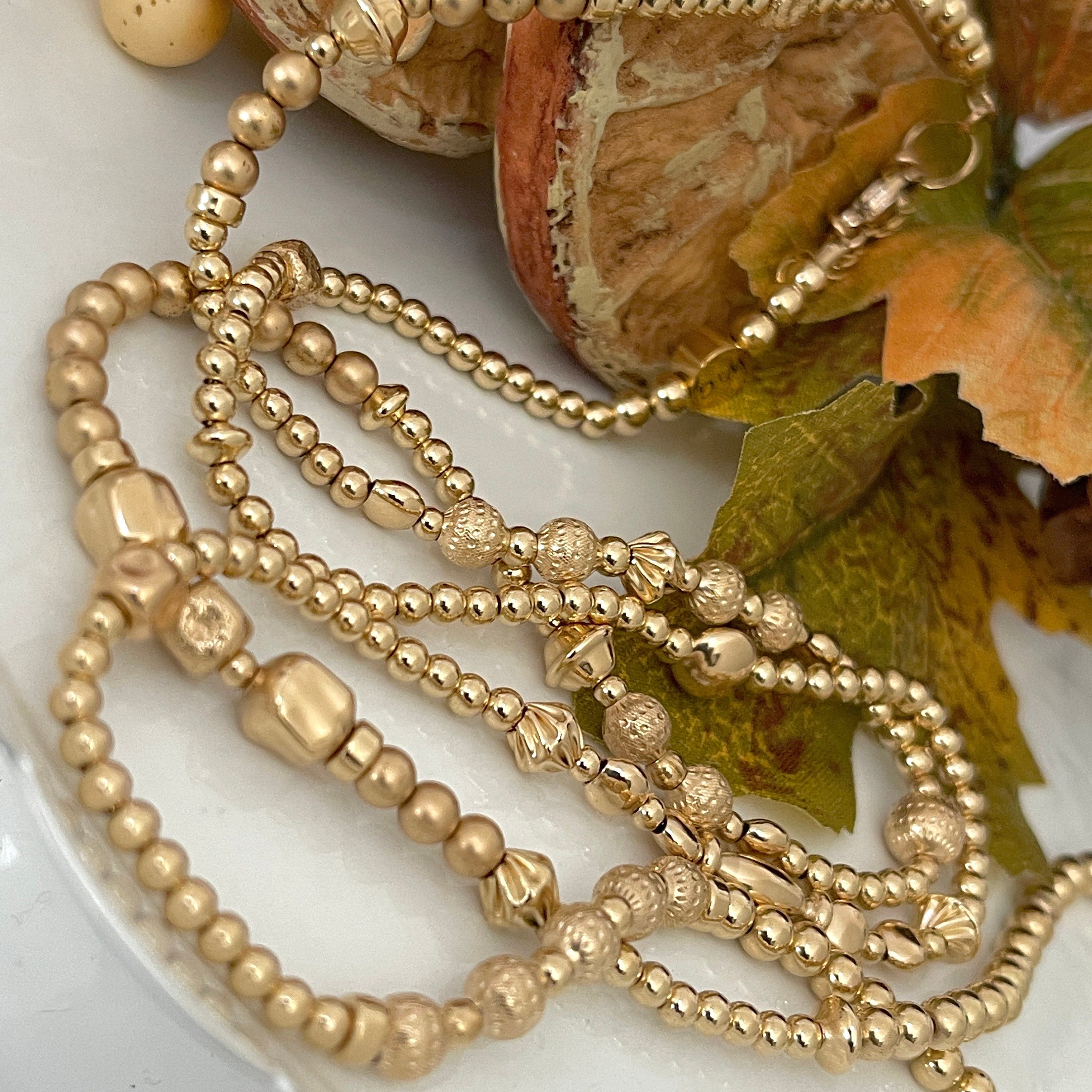 14k Gold Filled Beaded Waist Chain detail