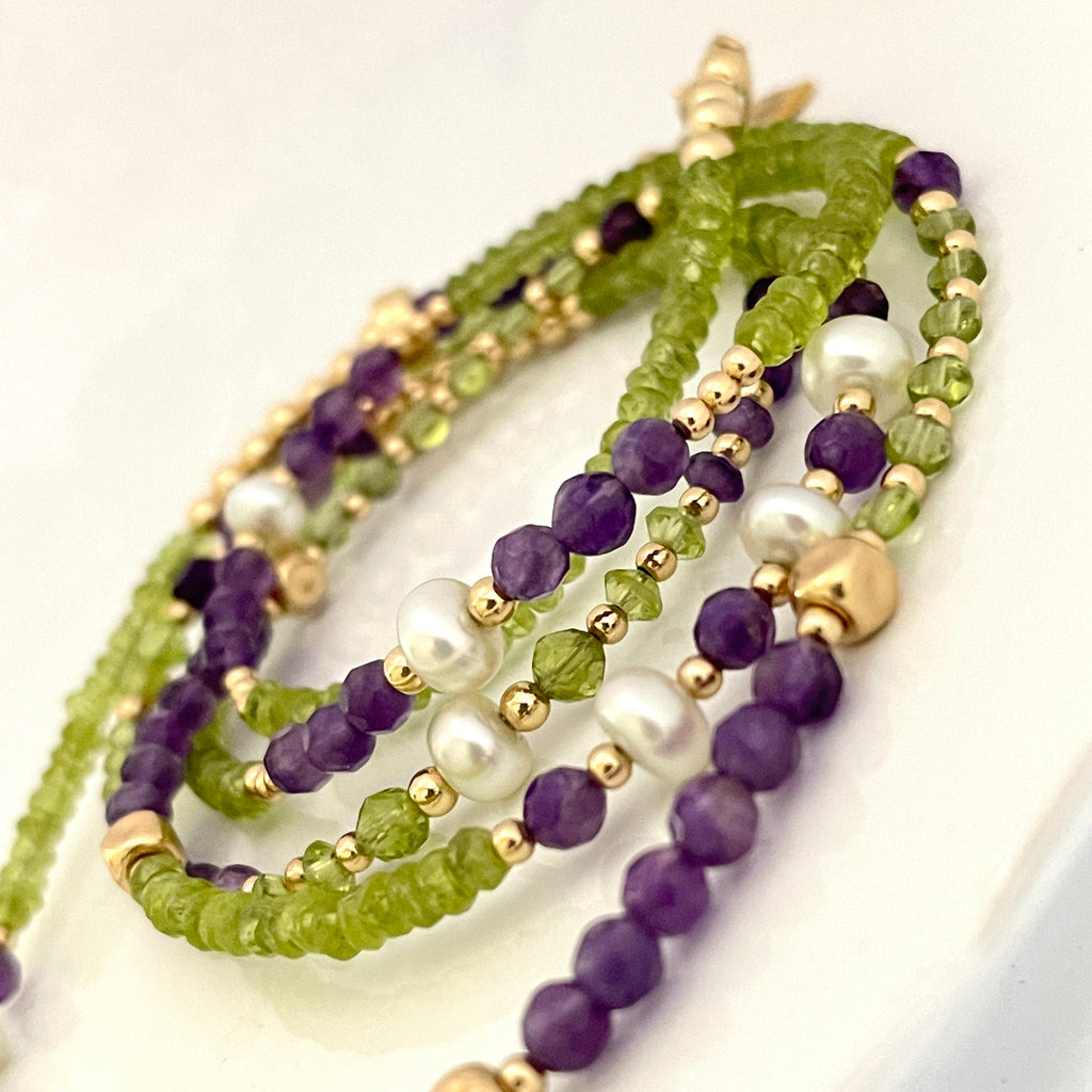 14k Gold Filled Waist Beads – Multi-Gemstone Accent