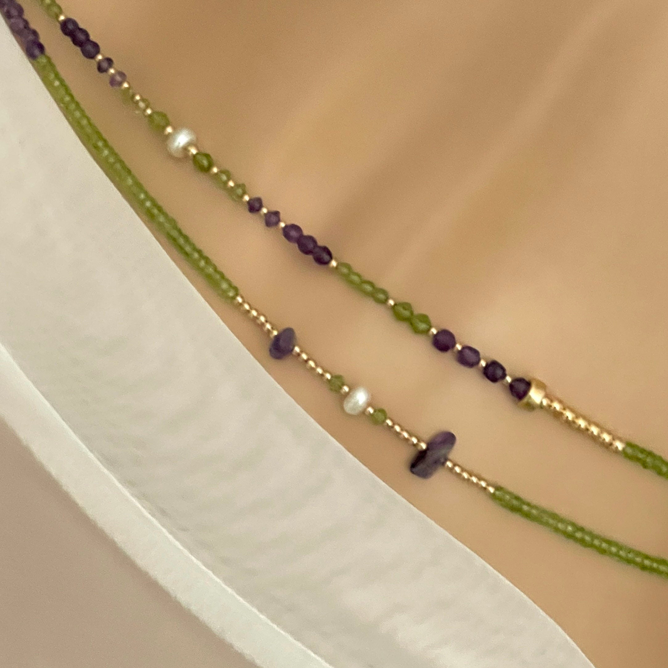 14k Gold Filled Waist Beads – Multi-Gemstone Accent