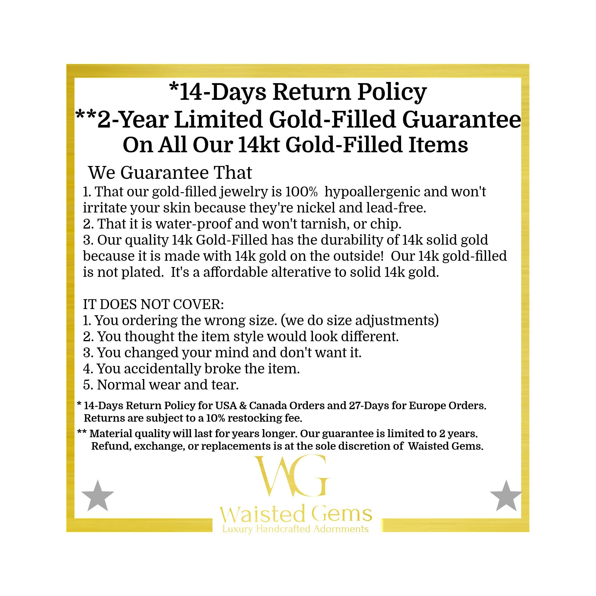 14k Gold Filled Waist Beads – Multi-Gemstone Accent