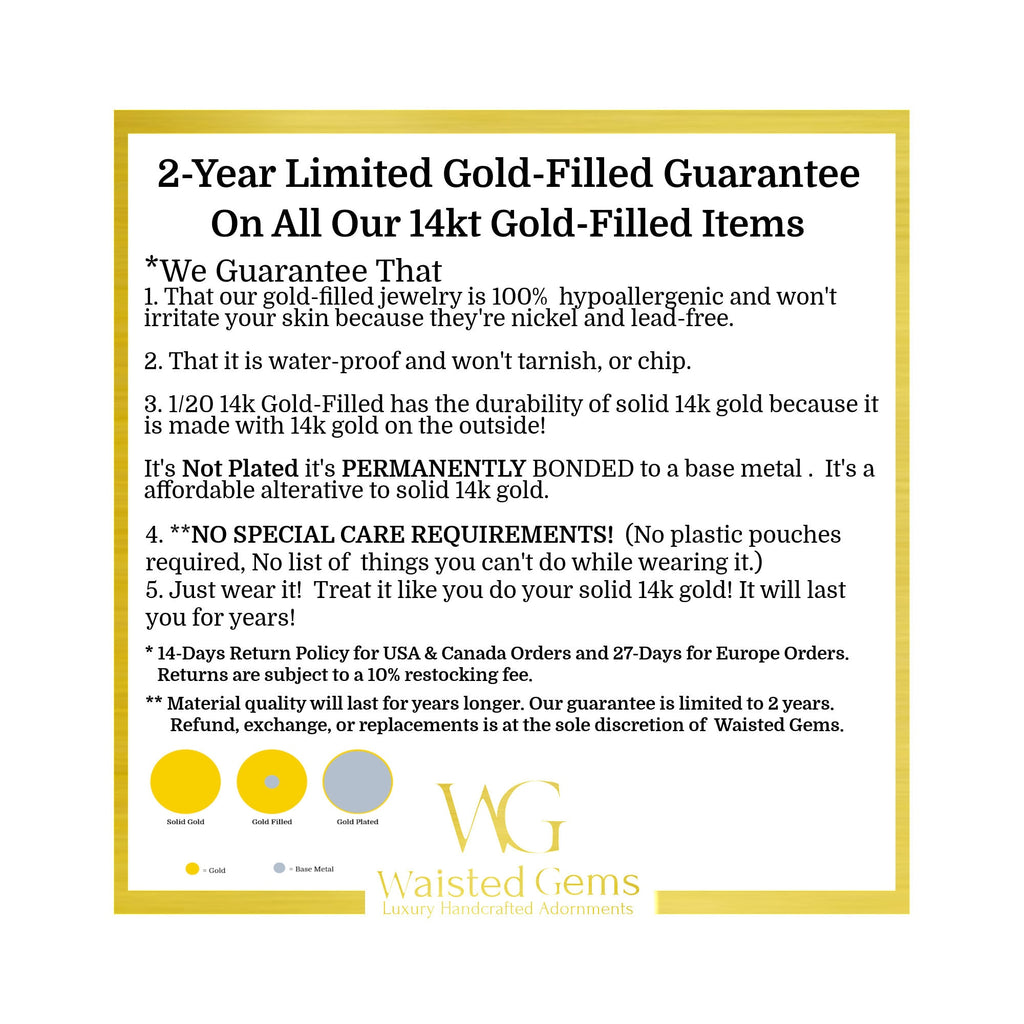 14k Gold Filled Body Chain – White Topaz Accent