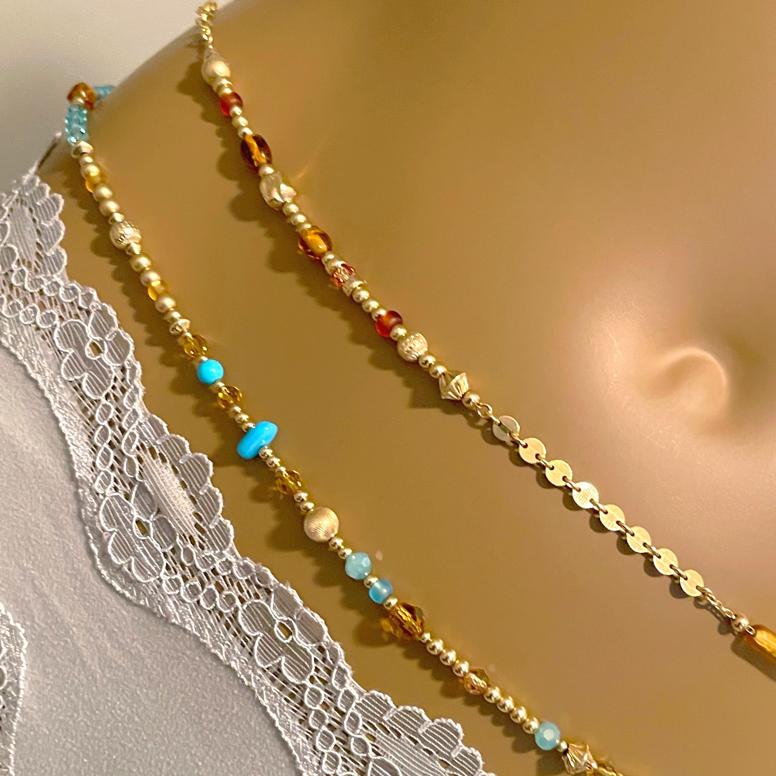 14k Gold Filled Waist Chain – Beaded Crystal Detail