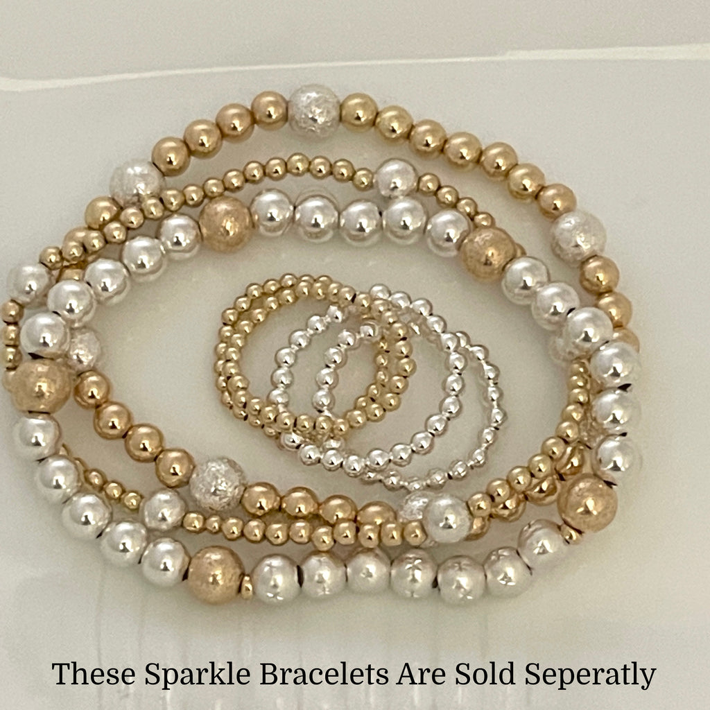 10k Gold Beaded Bracelet Set: