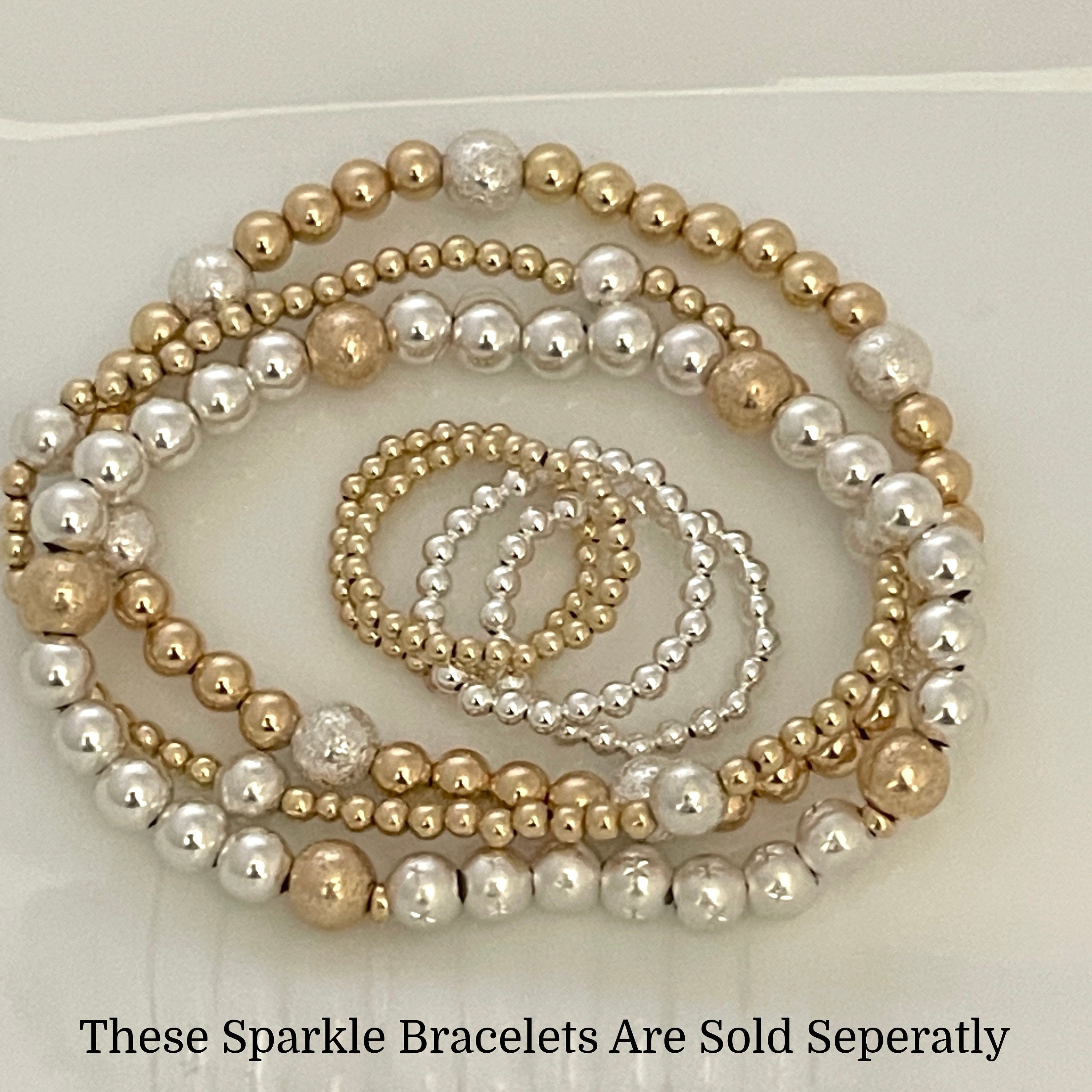 10k Gold Beaded Bracelet Set: