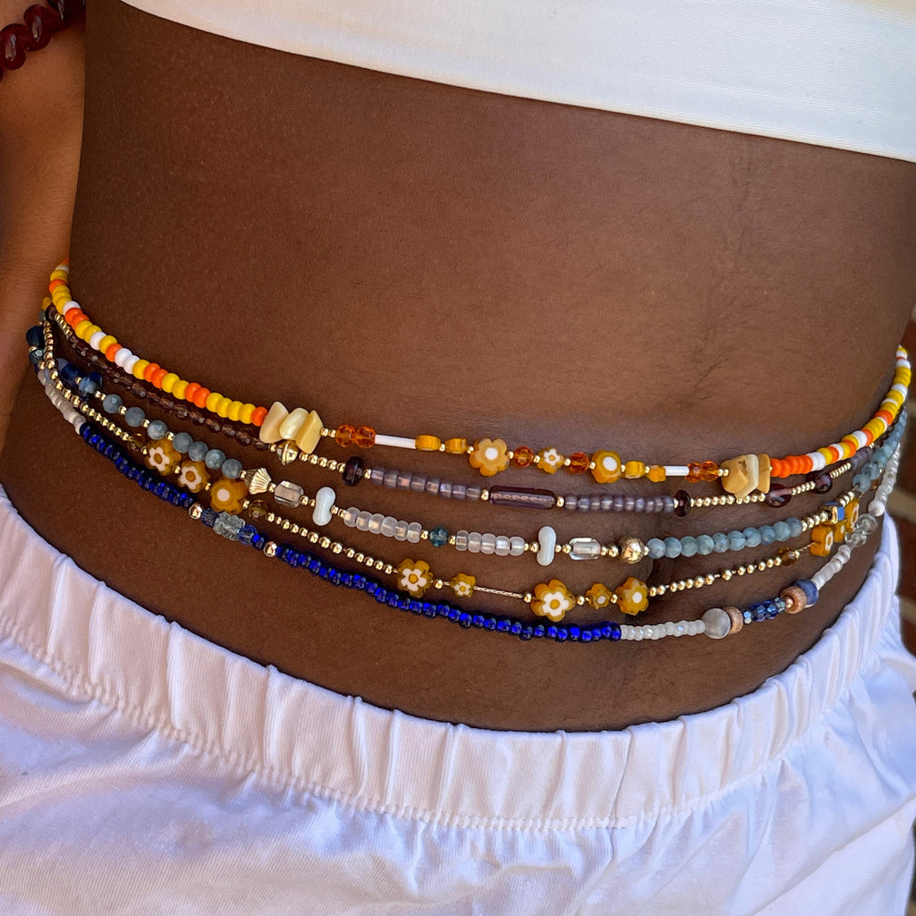14k Gold Filled Waist Beads – Flower Detail