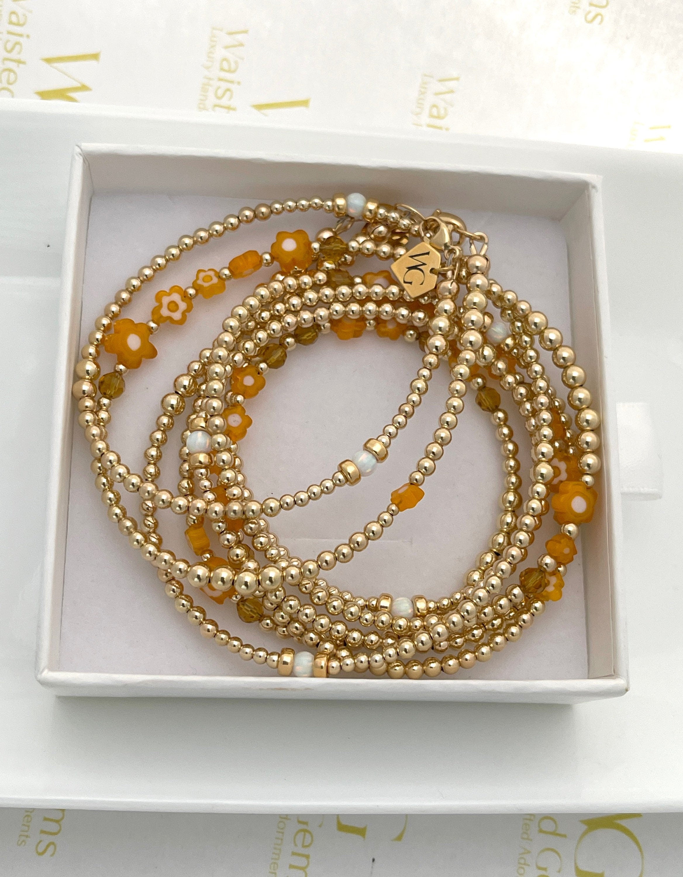 14k Gold Filled Waist Beads – Ethiopian Opal Accent