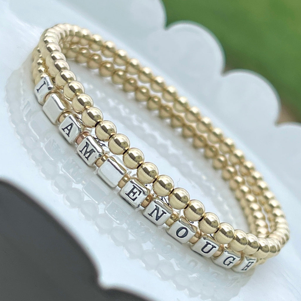 Custom Gold-Filled Name Bracelet detail
