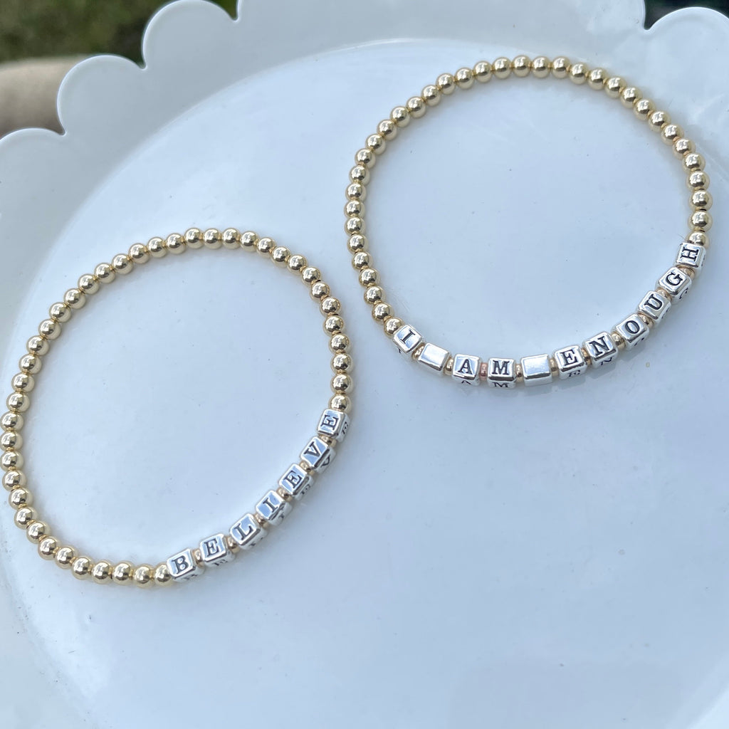 Custom Gold-Filled Name Bracelet affirmation style