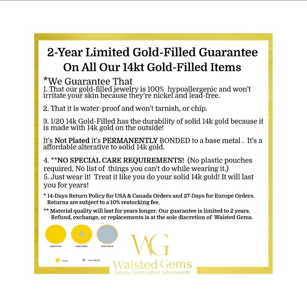14k Gold Filled Waist Beads – Agate Chip Accent