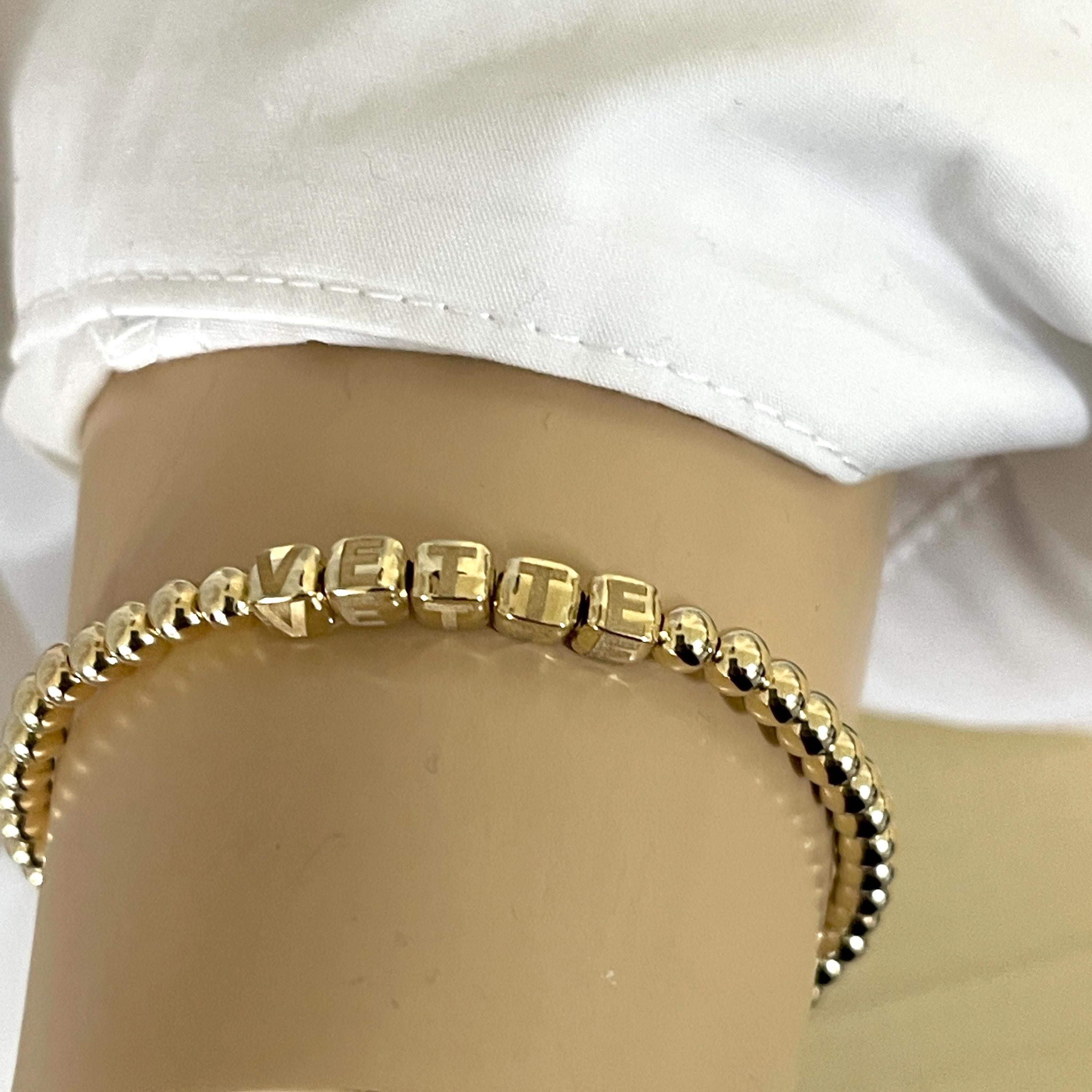 14k Solid Gold Bracelet – Custom Initial Design