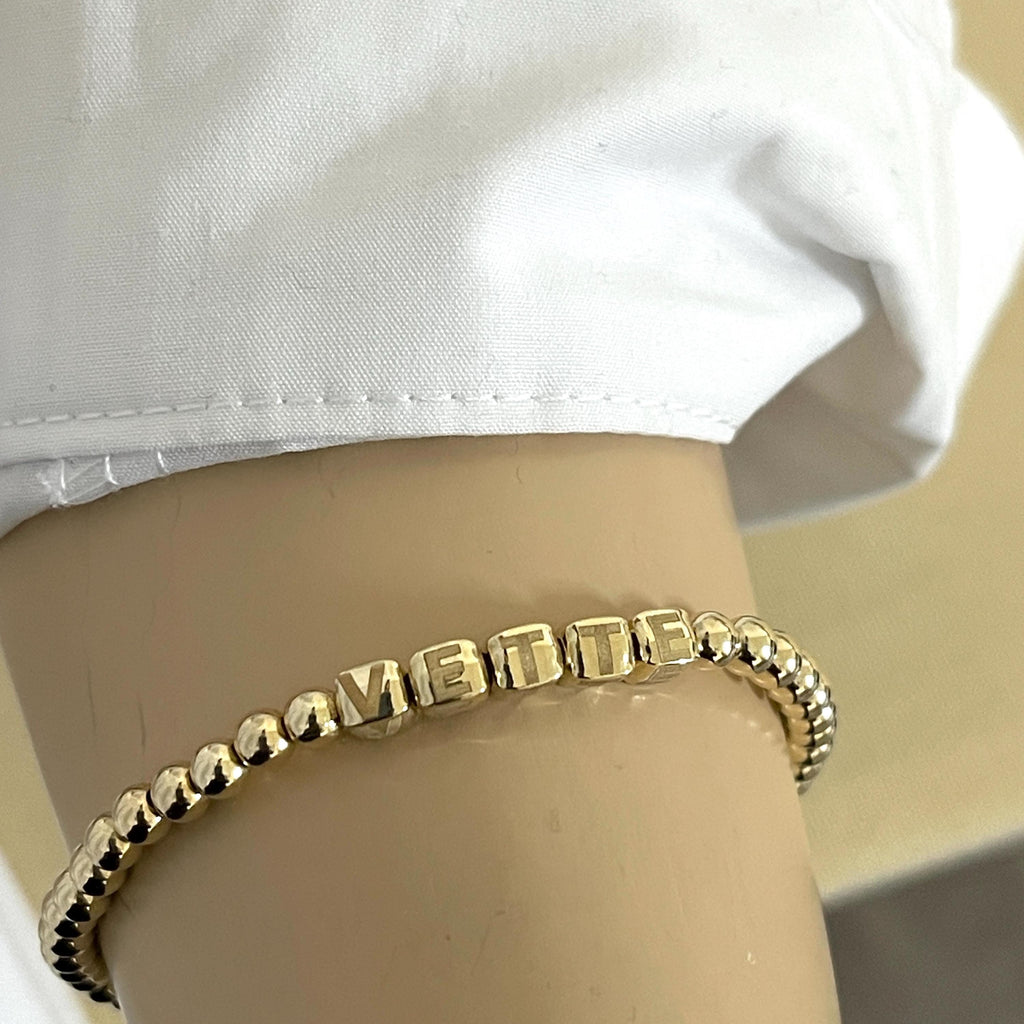 14k Solid Gold Bracelet – Custom Initial Design