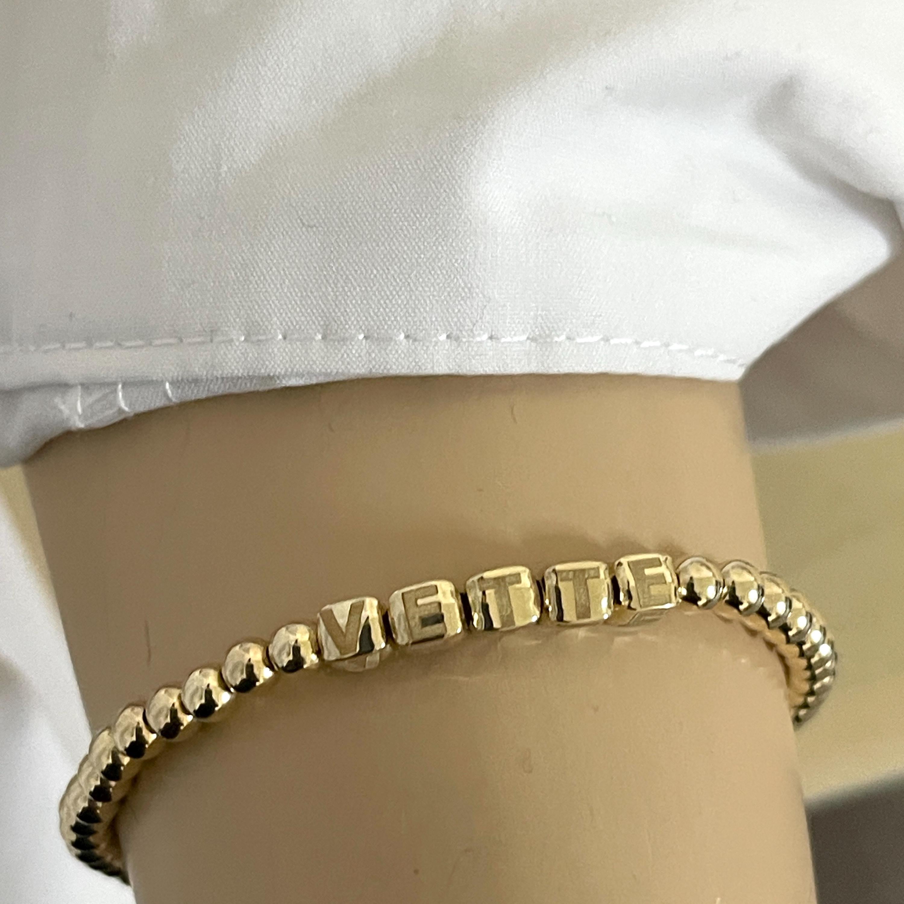 14k Solid Gold Bracelet – Custom Initial Design