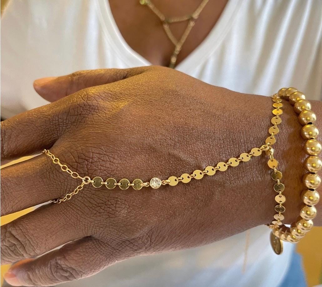 10k Gold Beaded Bracelet Set: