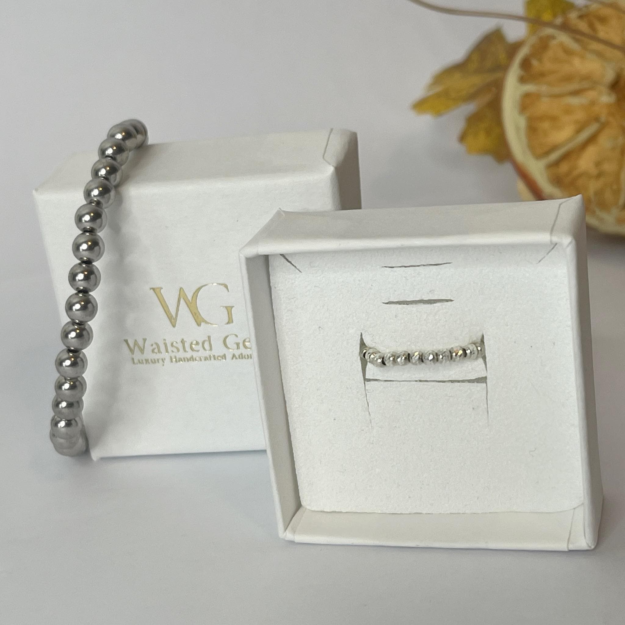 14k Solid Gold Bead Stretch Bracelet