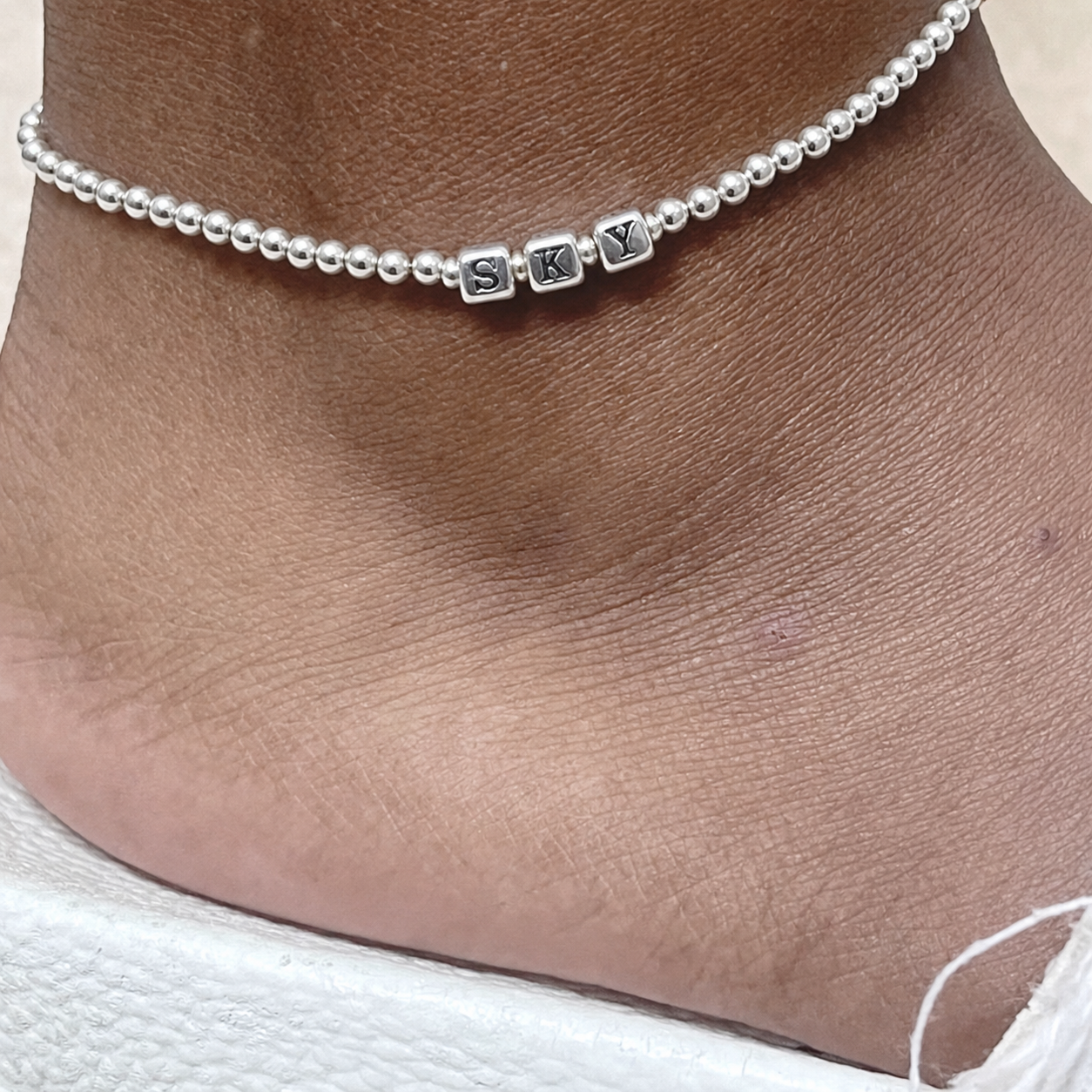 Name/Monogram Anklet - Sterling Silver