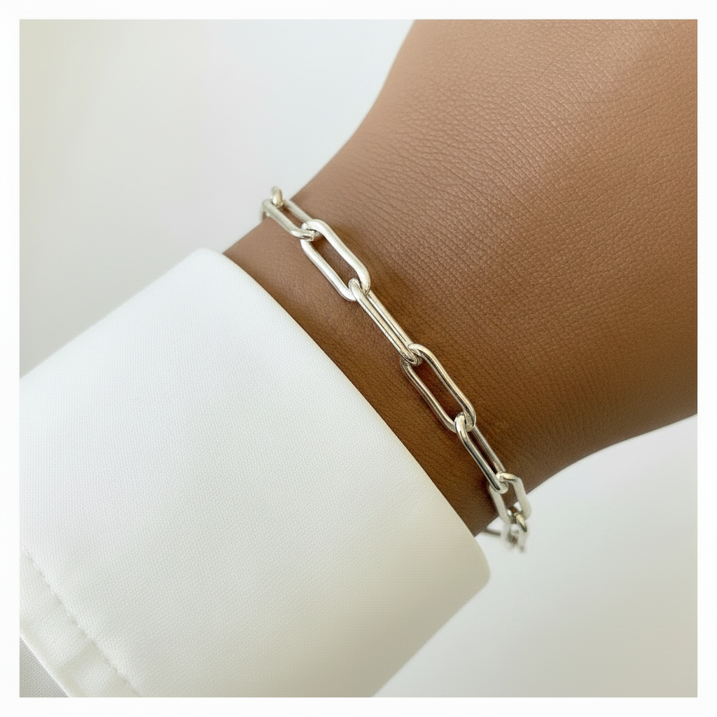 Sterling Silver Paperclip Chain Bracelet